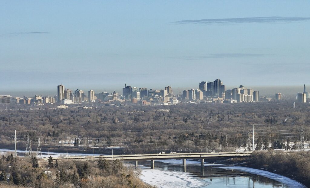 Winnipeg skyline in Manitoba Canada